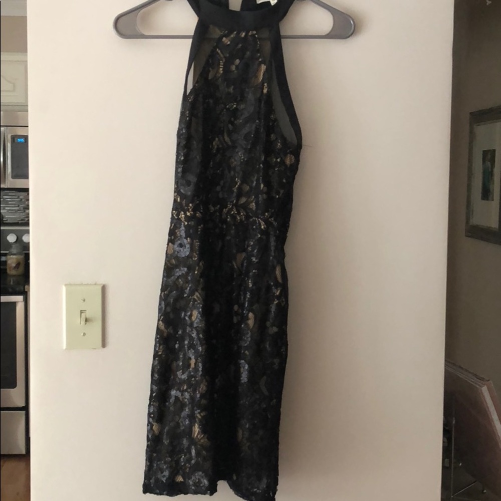 black high neck dress